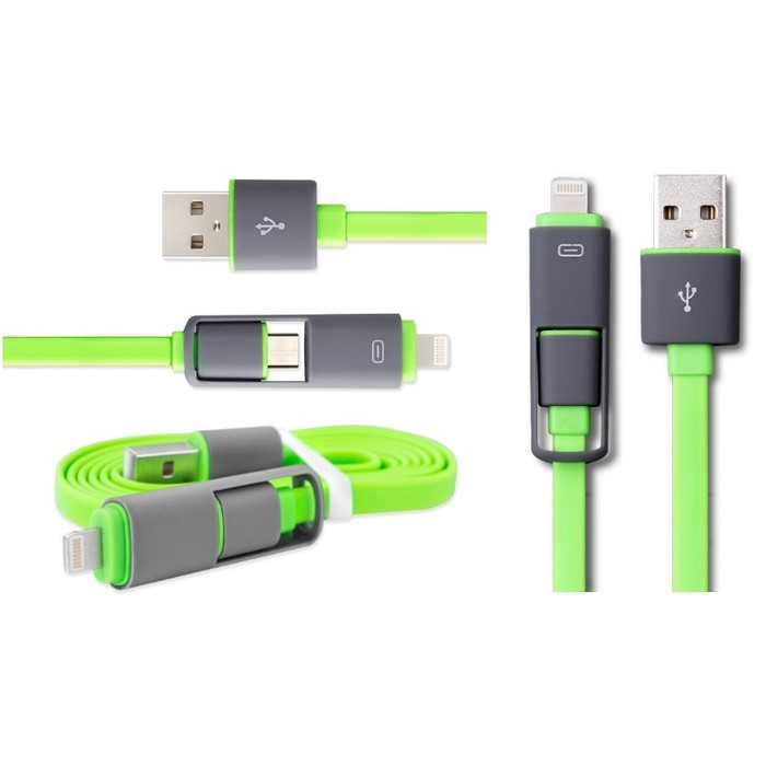 2 in 1 Duo Magic Cable Lightning and Micro USB Android / iOS Charger