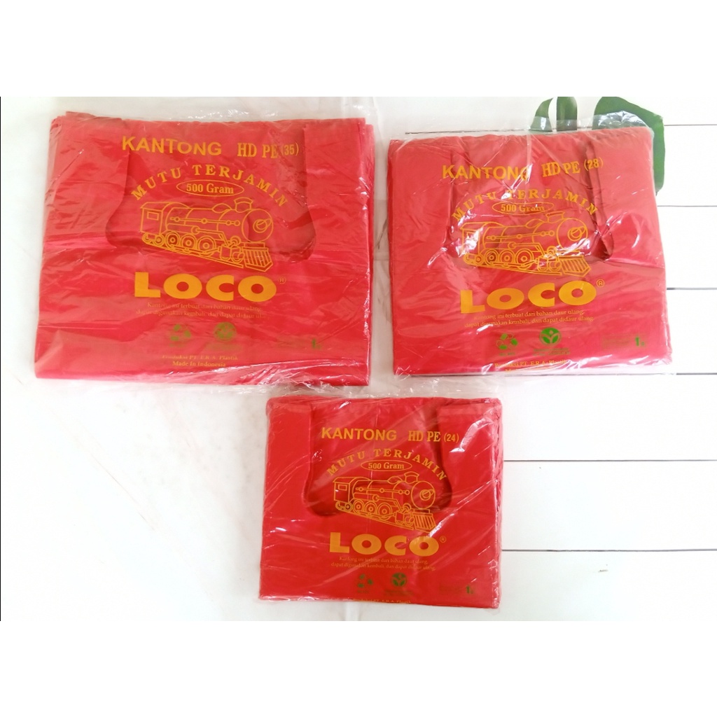 Kantong Plastik Kresek Loco Merah 24/28/35