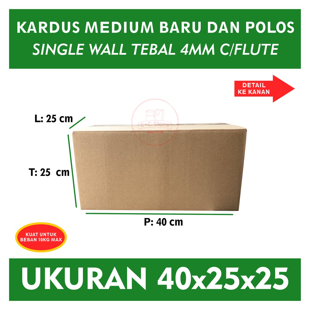 

Kardus Box Karton Packing Polos 40x25x25