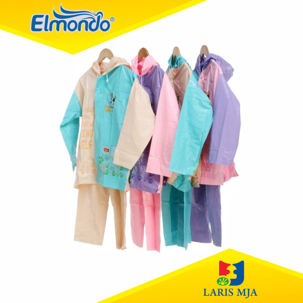 Jas Hujan Anak Perempuan SD Umur 6-10 Tahun Elmondo Tas Backpack 606 Setelan Jaket Celana Laki-Laki