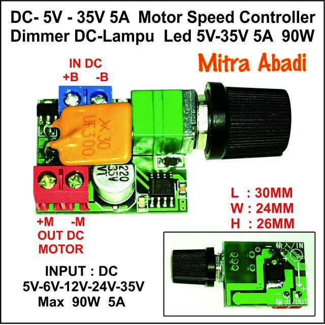 Speed Controller/PWM DC/Dimmer DC 5V-35V 5A