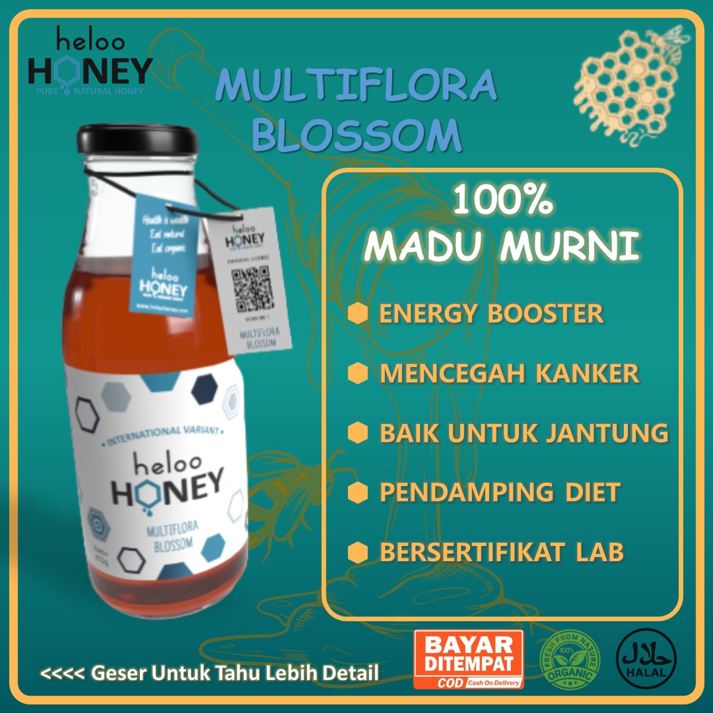 

Madu Murni Asli Sarang Hutan Nusantara Herbal Sehat Organik Multiflora 450gram