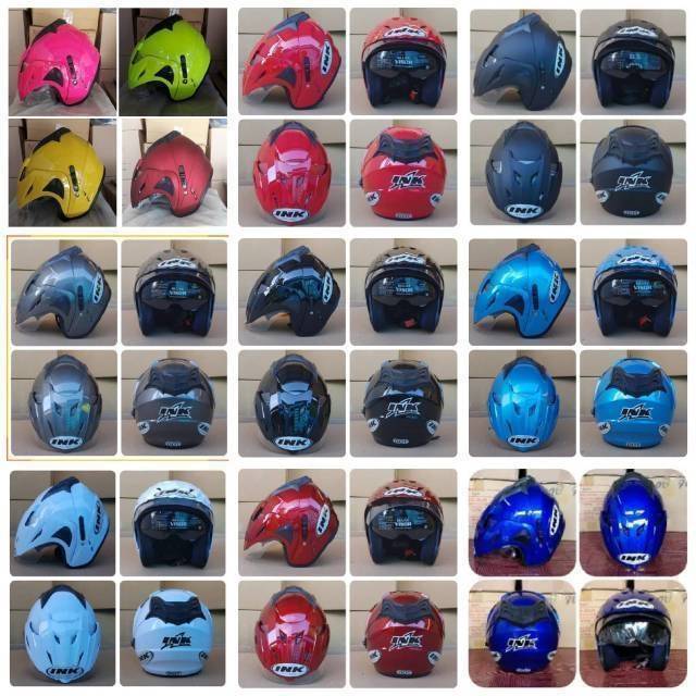  Helm  jp8 double  visor  free stiker  ink Shopee Indonesia