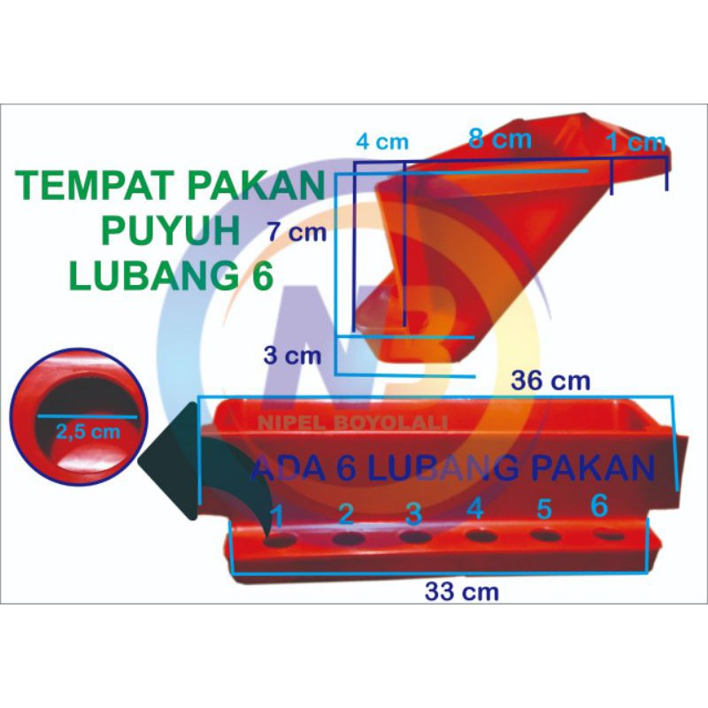 Tempat Pakan Puyuh Lubang 6