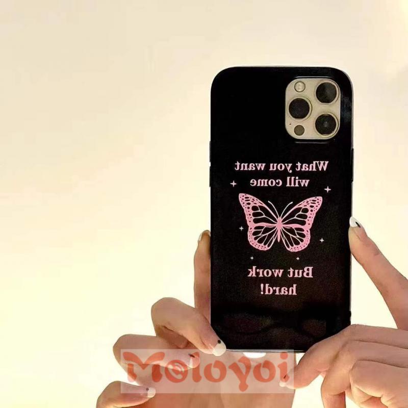 Soft Case Tpu Glossy Motif Kupu-Kupu Untuk IPhone 7 8 Plus XR 11 13 12 Pro Max 8 X XS Max SE 2020