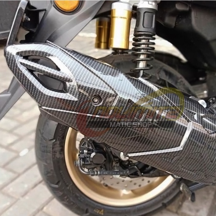 Cover Tutup Pelindung Muffler Knalpot NEMO Carbon New Yamaha NMAX 2020 Connected