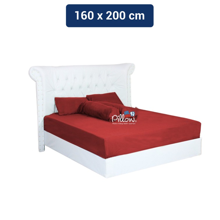 109 Pillow Sprei Polos SPS / Bedsheets Maroon 160x200cm