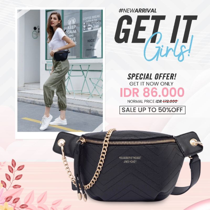 JIMS HONEY CANDY WAISTBAG Tas Selempang Dada Wanita Import
