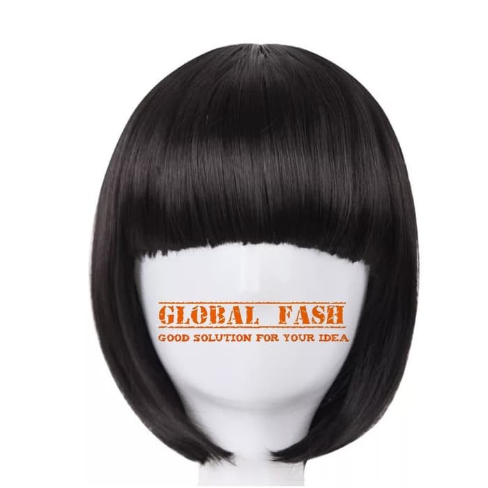 Grosir (SSC) Wig bob hitam/ Wig pendek lurus / Wig Cosplay/ Rambut Palsu full/ wig lurus pendek/ wig