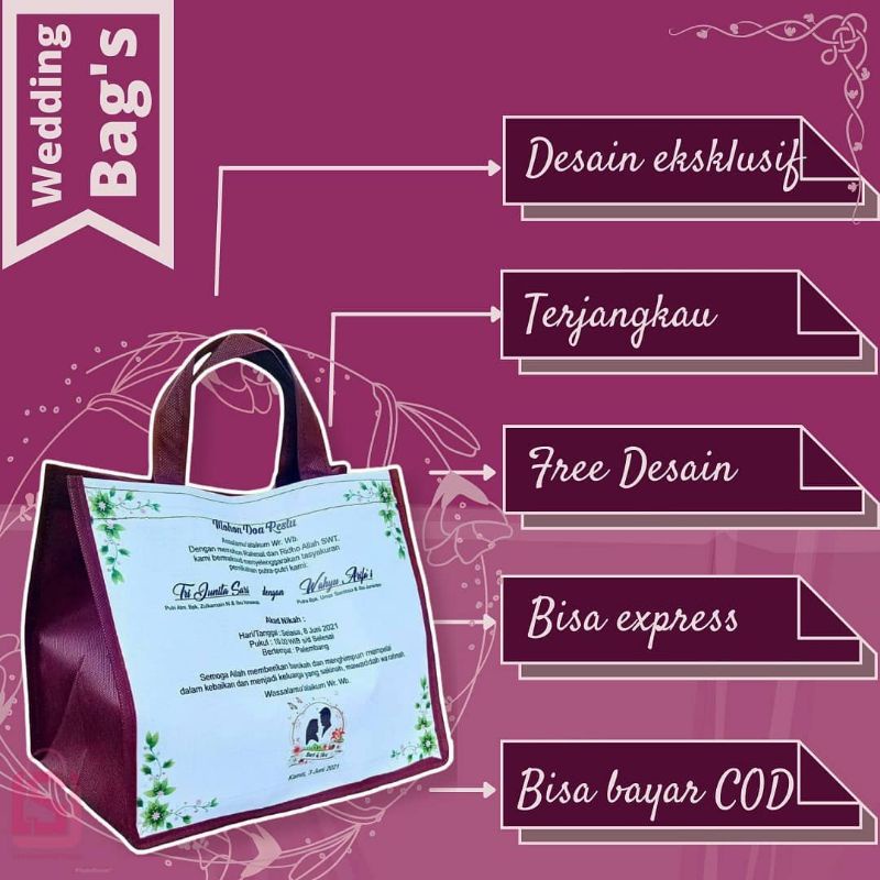 

Tas Hantaran / Tas Nikahan / Tas Sembako / Tas Wedding / Tas Souvenir