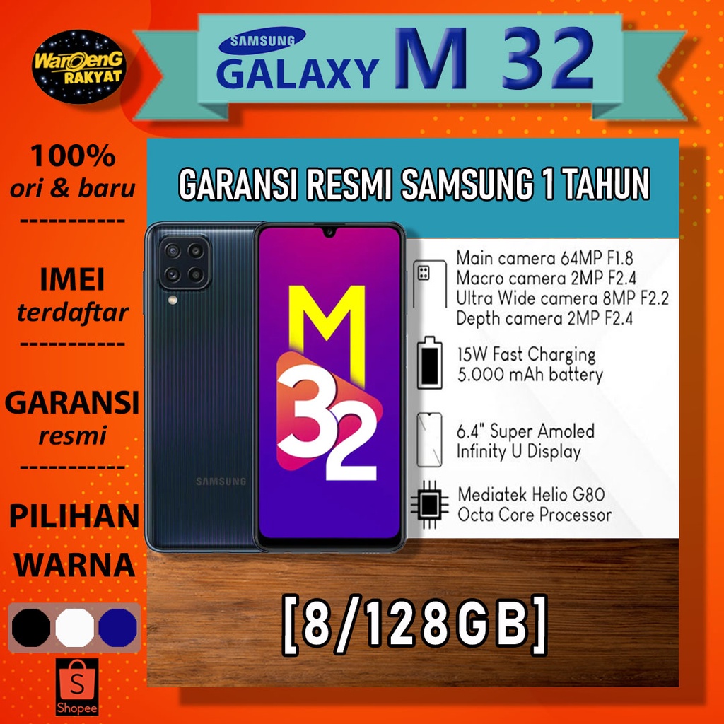 Samsung Galaxy M32 [8/128GB] GARANSI RESMI SEIN 1 TAHUN