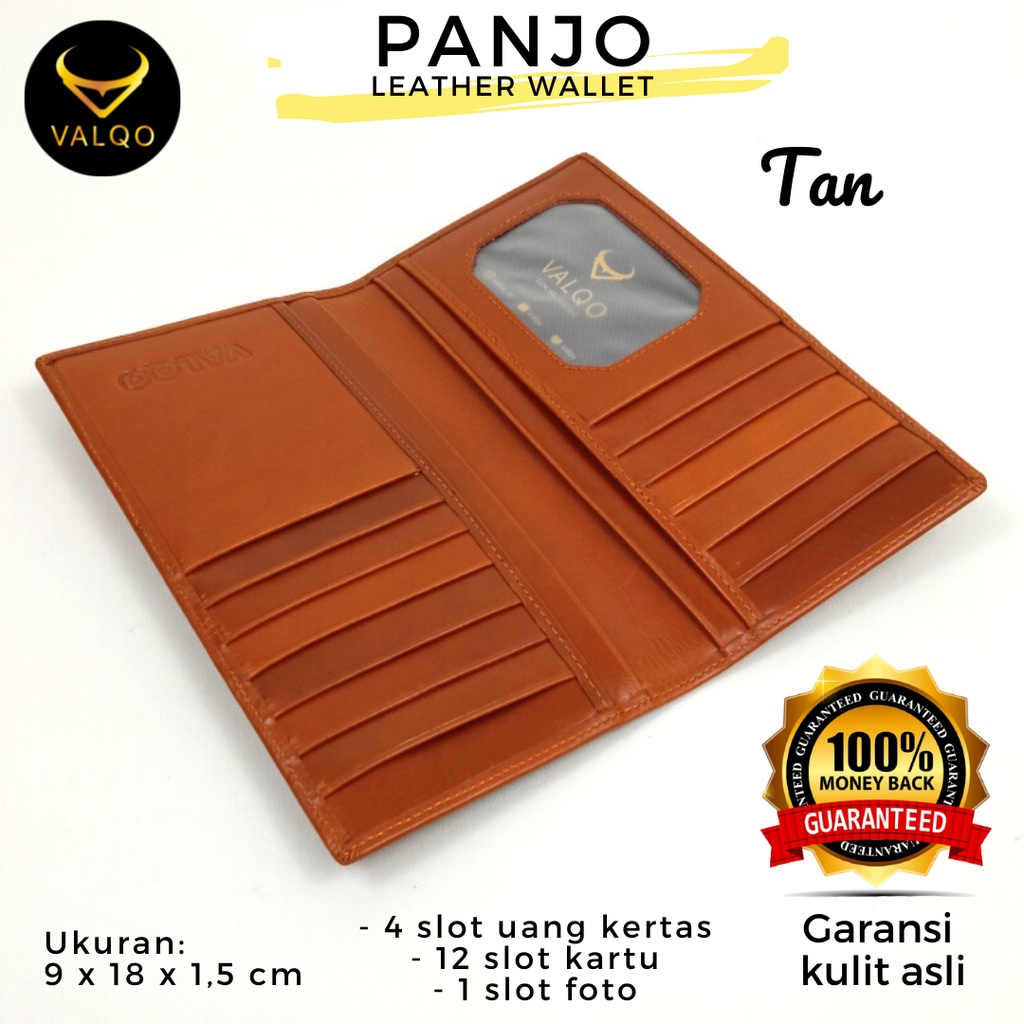 [VALQO] Dompet kulit PANJO kulit sapi slim tipis Kartu Cowok Cewek Pria Wanita Laki Perempuan COD