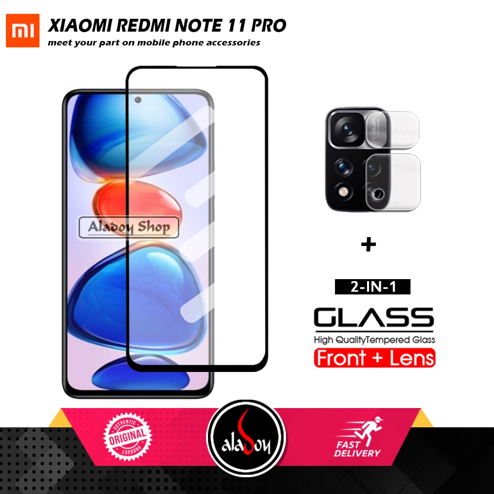 PAKET 2 IN 1 Tempered Glass Layar Xiaomi Redmi Note 11 Pro Free Tempered Glass Camera