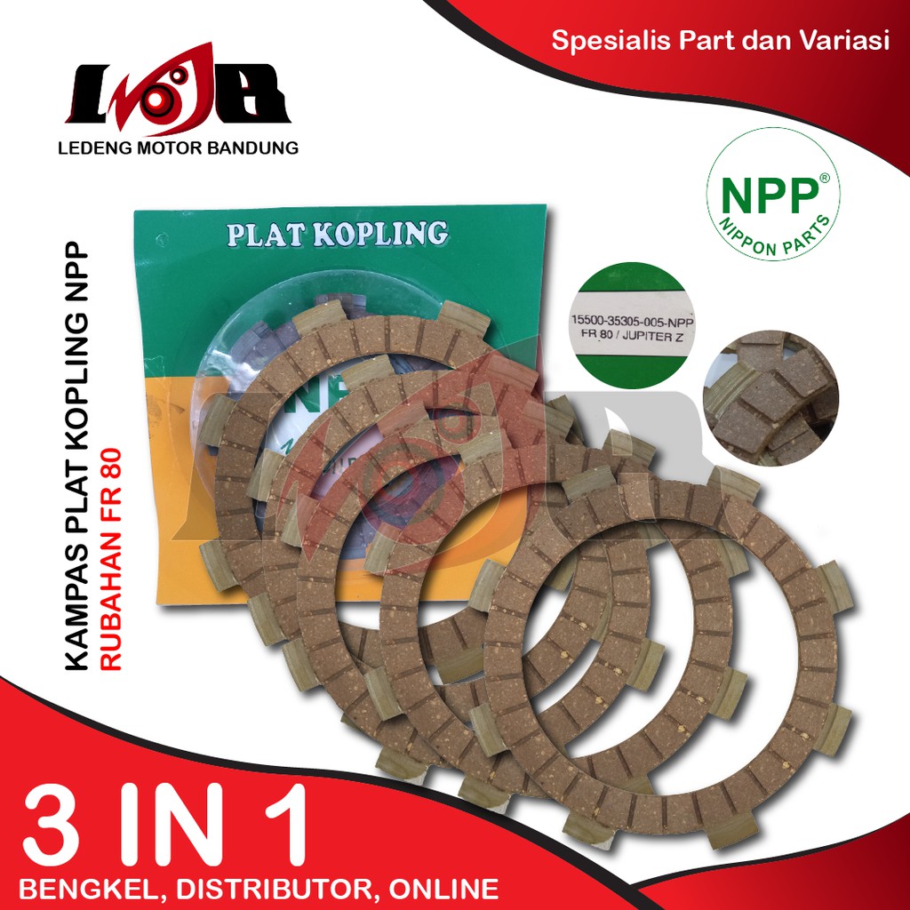 NPP Kampas Plat Kopling FR 80 Rubahan Jupiter Z F1zr Clutch 5 Lembar