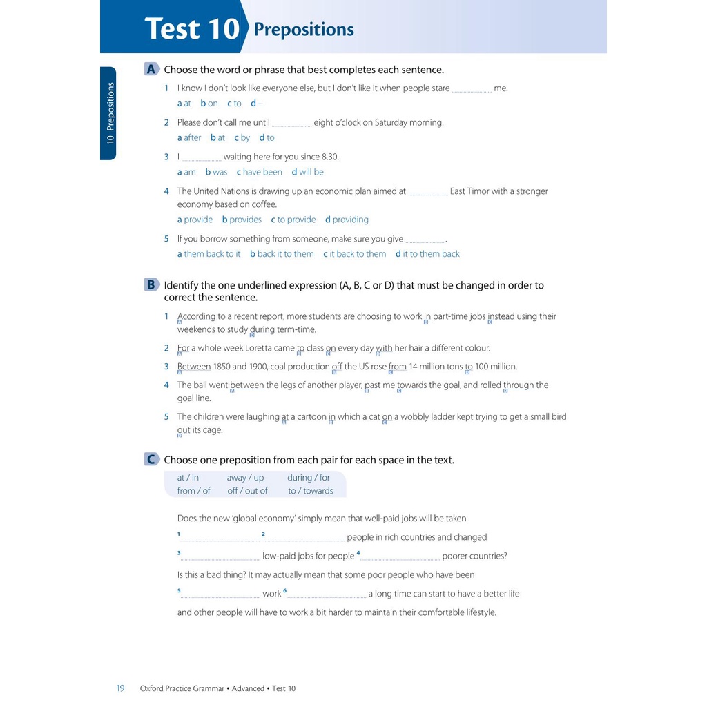 【OXFORD PRACTICE GRAMMAR – BASIC, INTERMEDIATE, ADVANCED TESTS】TATA BAHASA PRAKTIK OXFORD - TES LEVEL DASAR, MENENGAH, LANJUTAN │ BUKU TES KEMAMPUAN BAHASA INGGRIS (ENGLISH) + KUNCI JAWABAN JILID LENGKAP 1 - 3-7