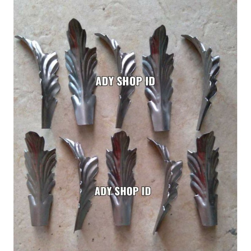 Jual ornamen pagar besi aksesoris cemara lengkung kecil isi 10 biji