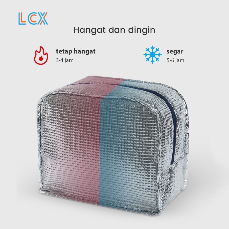 LCX Tas Bekal Lunch Cooler Bag Box Makanan Alumunium Kotak Makan Dewasa Anak Tahan Panas Dingin VS-8