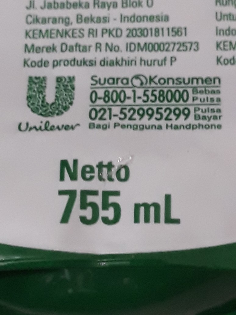 Sunlight Jeruk Nipis 100 Refill 755 Ml
