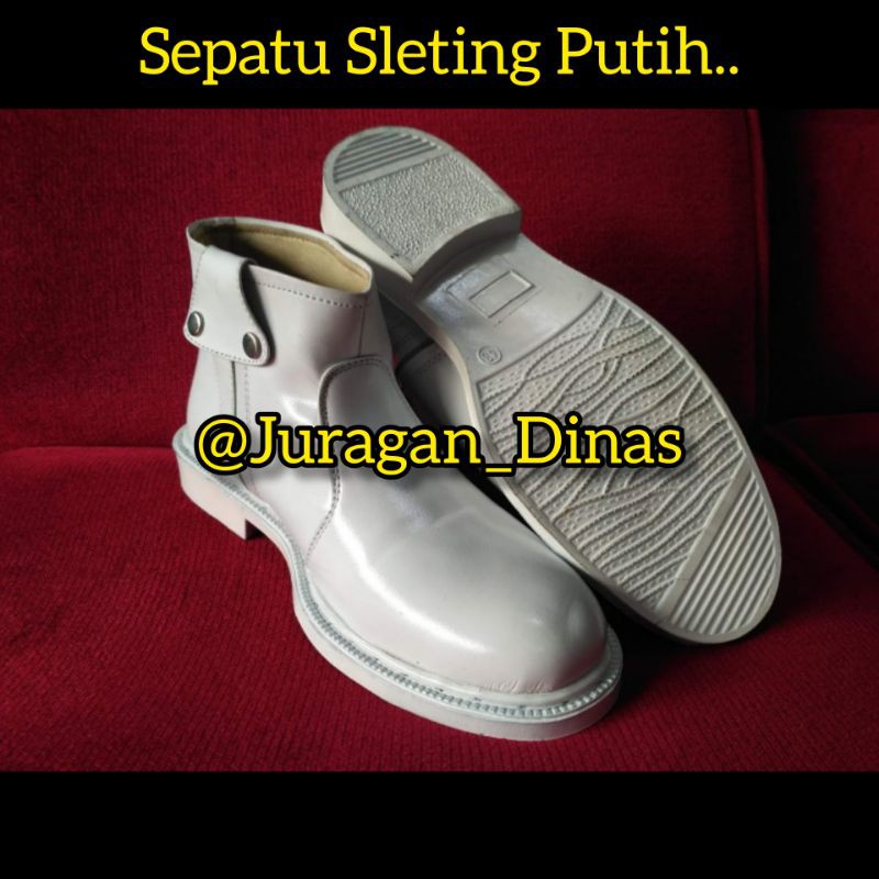 Sepatu PDH Putih Tali/Sleting