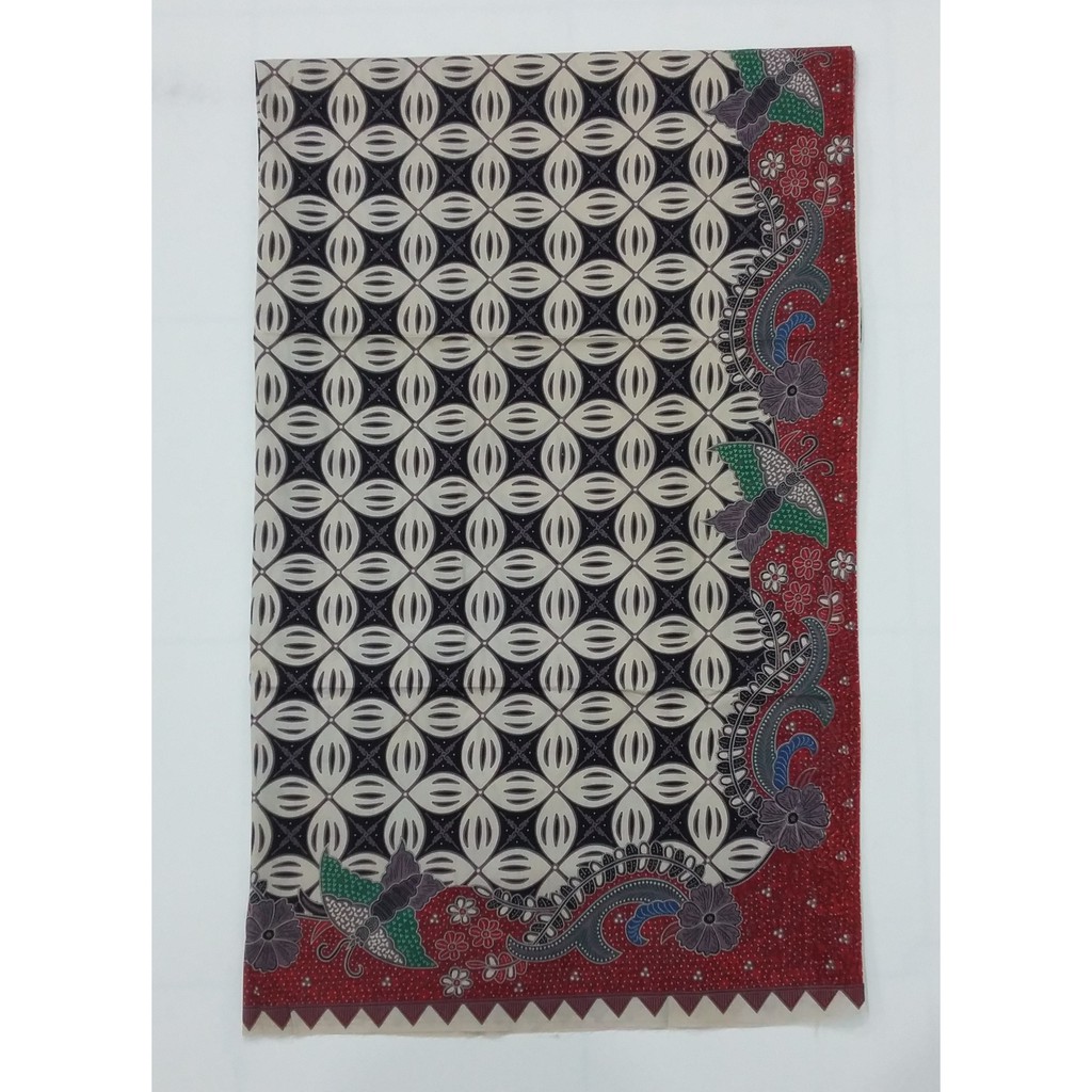 Kain Batik Jarik Selendang Bahan Katun SJ 114 Kawung Putih