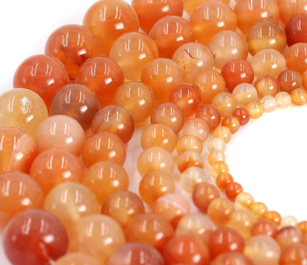 Round Carnelian Gemstone Natural Stone Beads