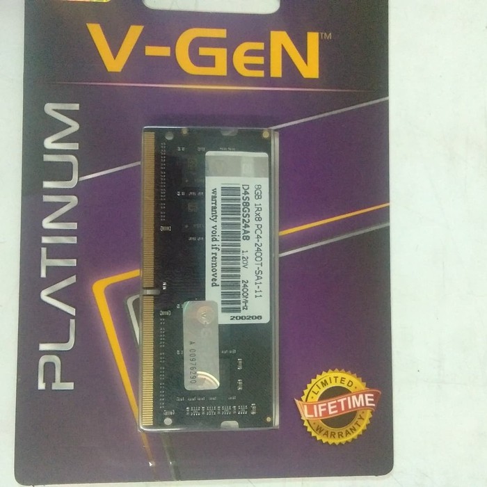 Deskripsi RAM V-GEN SODDIM DDR4 8GB 2400Mhz ORIGINAL