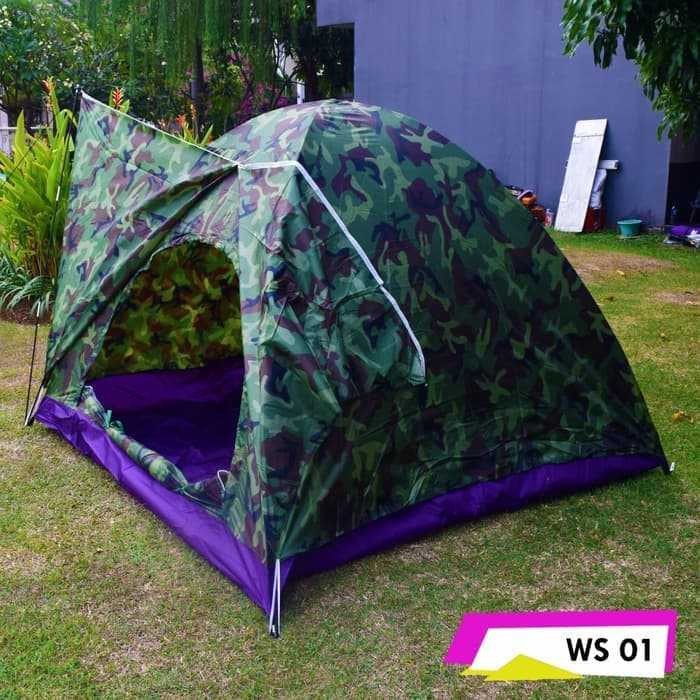 Promo Matougui WS001 Tenda Camping Double Layer Kamuflase Loreng / Militer Keren