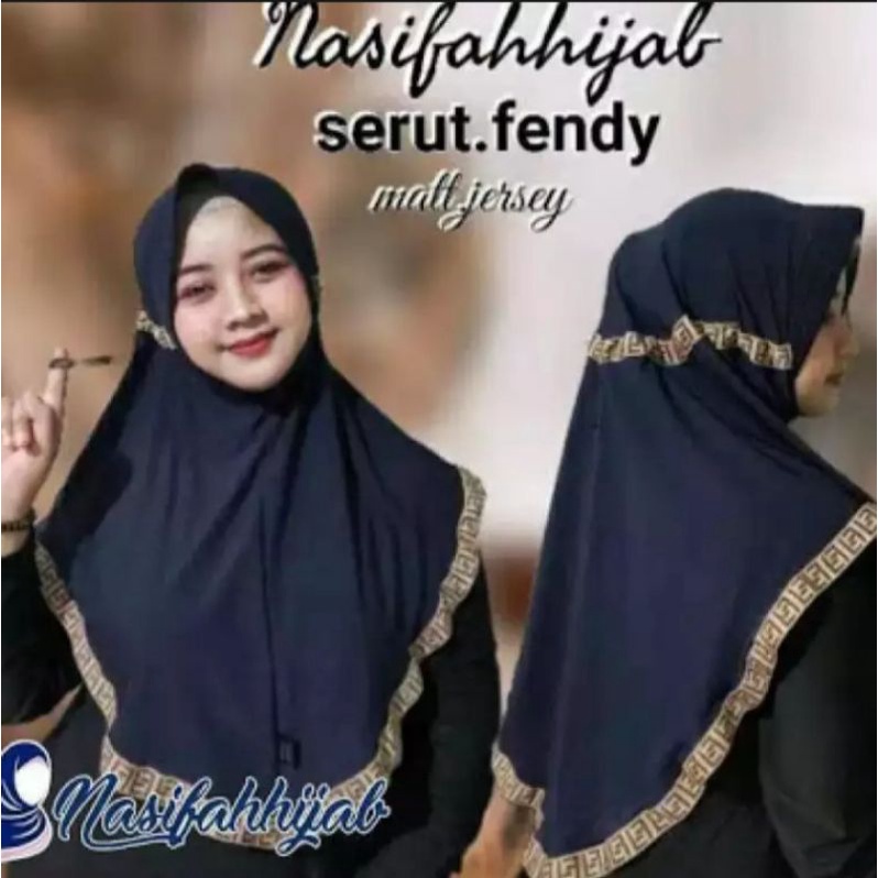Hijab Serut Gucci Fendi / Kerudung Serut Jersey