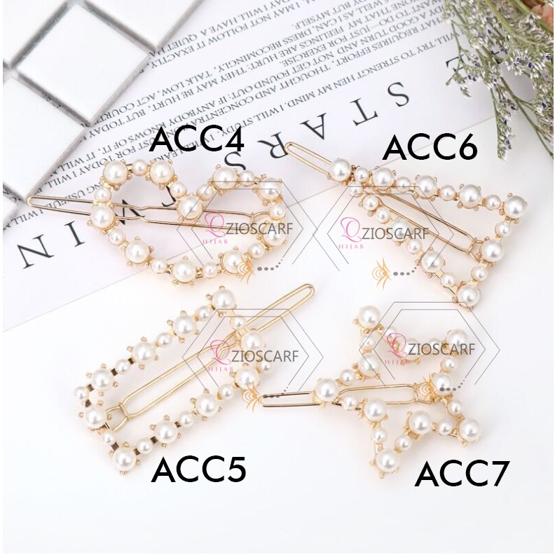 [Bayar Di Tempat] Mutiara Hairpin klip jepit rambut Korea retro busur klip ACC ZIOSCARF