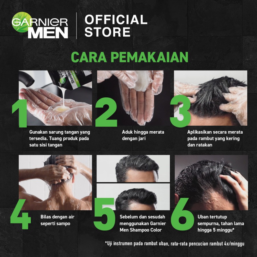 ★ BB ★ Garnier Men Shampoo Color 1 Sachet | Pewarna Rambut Pria Laki Laki Shampoo