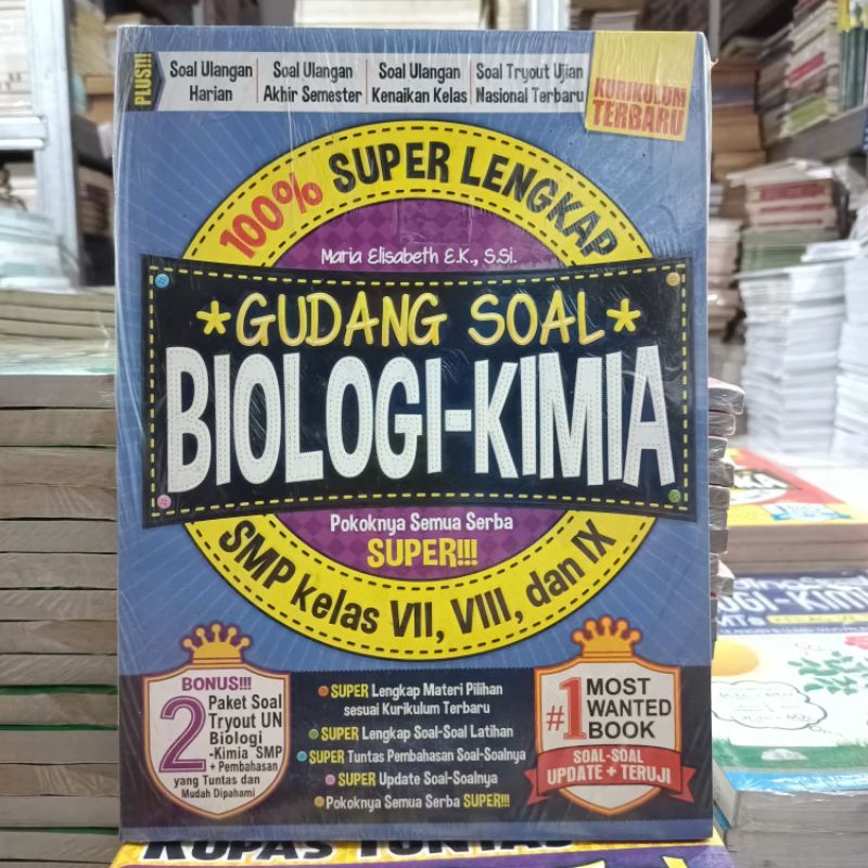 BUKU OBRAL SUPER MURAH - Buku LATIHAN SOAL SMP MATEMATIKA / KIMIA / FISIKA / SOAL SOAL SMP-Soal Biologi - Kimia