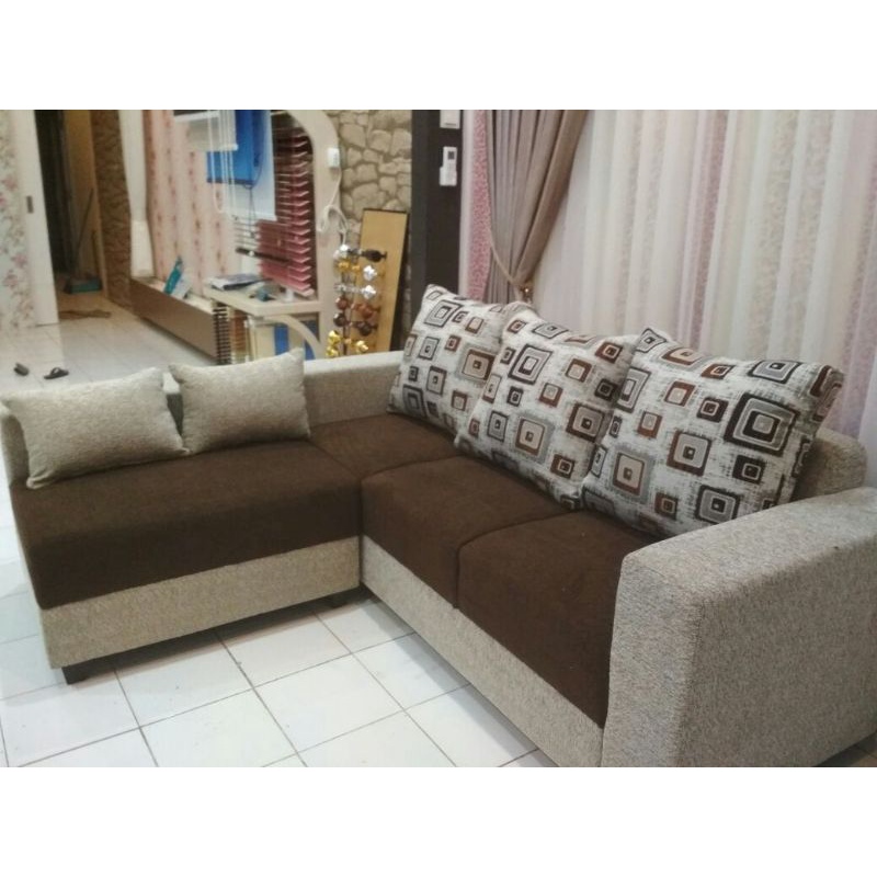 sofa  sofa l minimalis  sofa minimalis  sofa l putus chocolate