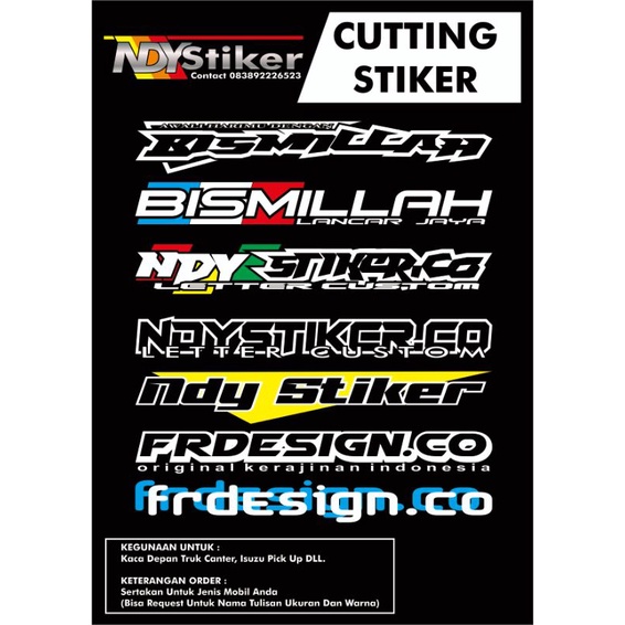 Cutting Stiker kaca mobil truk canter/Isuzu/pick up dll