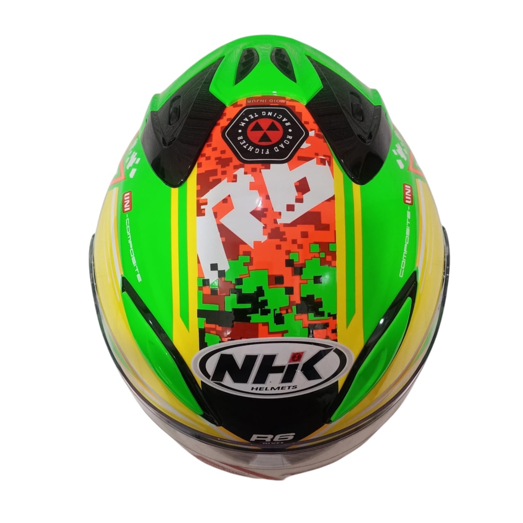 HELM NHK R6 PIXEL GREEN FLUO HALF FACE