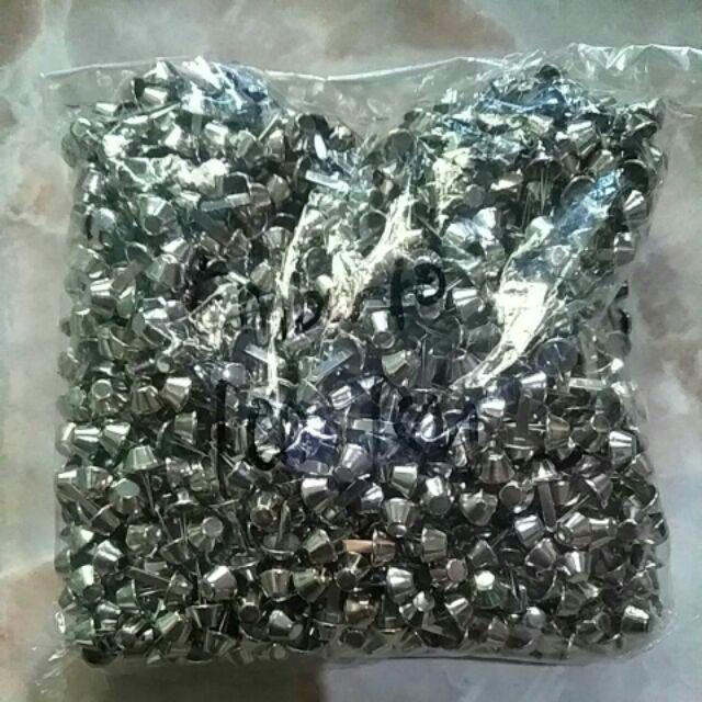 Spike Topong Ember 10mm / Kaki Tas Datar 1cm Nikel / 120pcs