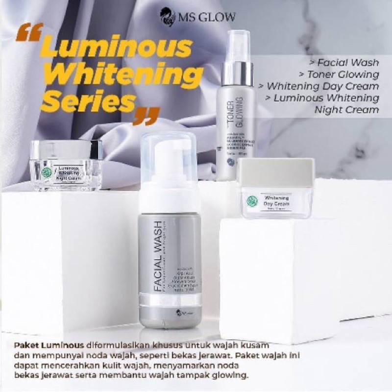 (BISA COD) Free Gift + Totebag by MS GLOW LUMINOUS WHITENING SERIES