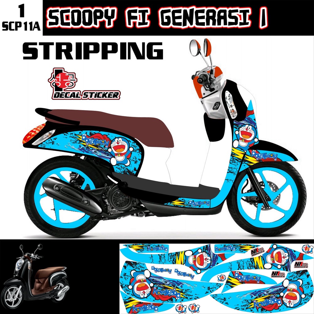 DECAL STICKER SCOOPY FI 2013 2014 2015 2016 DORAEMON  SCP 11A