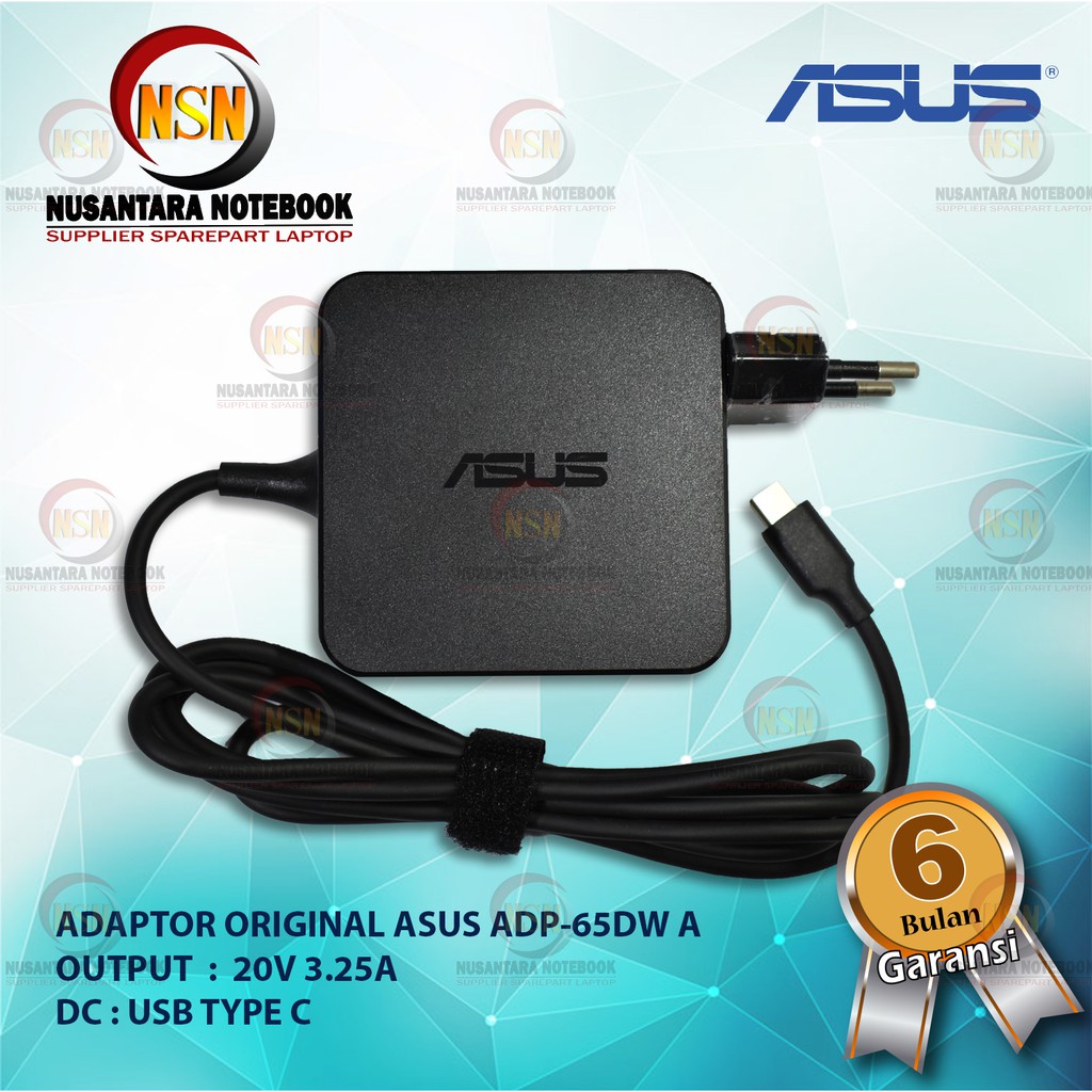 Adaptor Original Asus ADP-65DW A ADL-65A1 AC65-00 20V 3.25A USB TYPE C