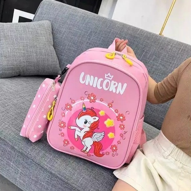 BDKR_TAS - [GRATIS ONGKIR COD] Tas ransel backpack karakter Unicorn/Batman ransel anak Sekolah Paud Tk SD perempuan/Laki laki Import