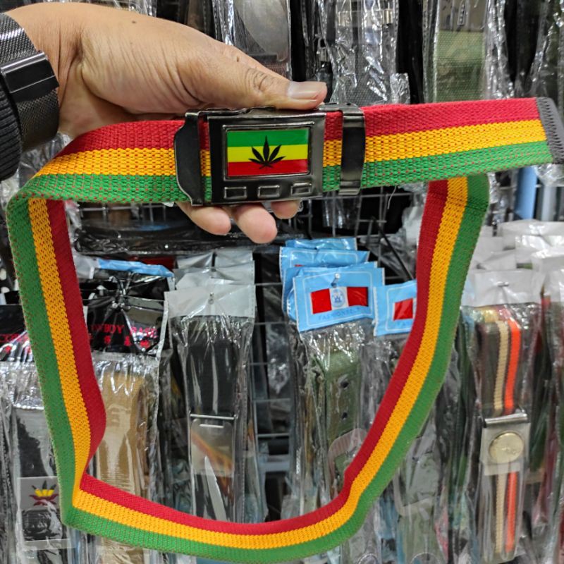 Ikat Pinggang Pria RASTA Kanvas // Sabuk RASTA Reggae