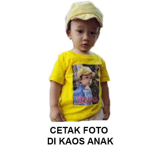 cetak FOTO dan NAMA di kaos bayi dan anak