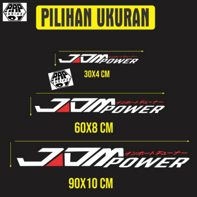 stiker JDM Power, stiker kaca mobil, stiker cutting kaca