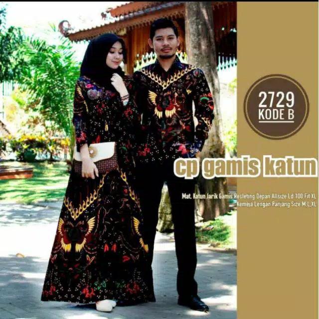 Baju Batik Couple Gamis Sekar Wangi Kupu