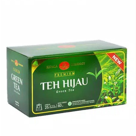 TEH HIJAU PREMIUM KEPALA DJENGGOT 25 KANTONG @ 2.4 GRAM