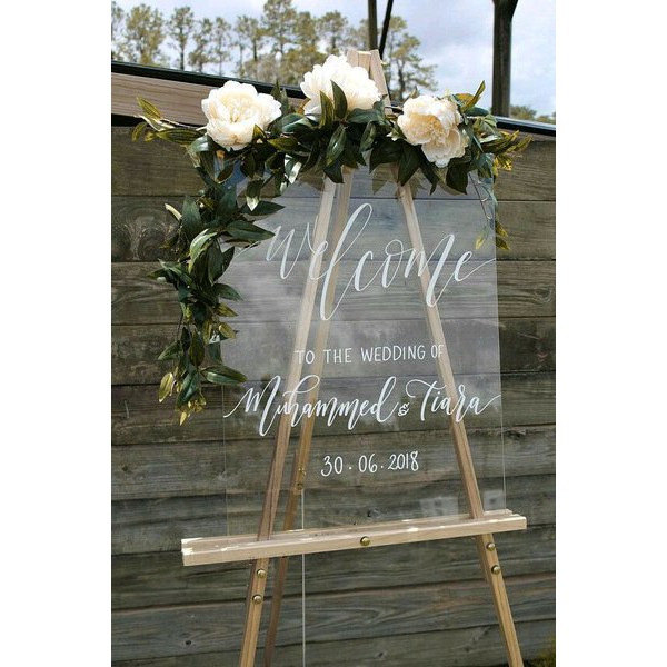 

Stiker Custom Welcome Board Acara Lamaran Nikahan