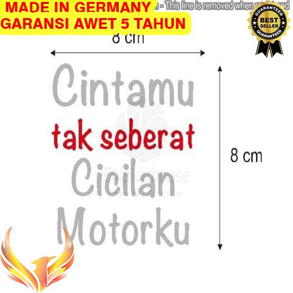 TERMURAH Stiker Aksesoris Motor Mobil Cintamu Cicilan Motor Spakbor Batok Stick Phoenix Star