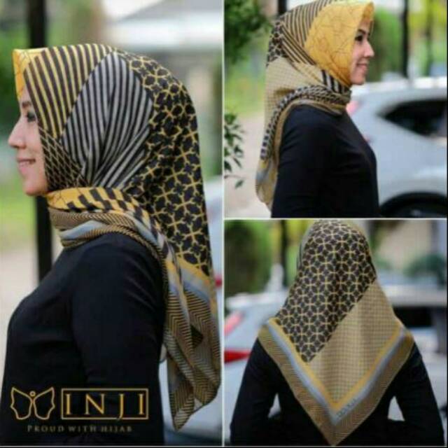 Denay kw motif inji mustard hijab voal terlaris termurah