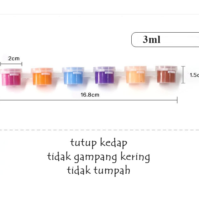 [ORGM] Alat melukis Cat Set Cat Akrilik warna primer 6 warna + kuas