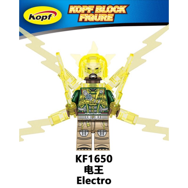 Lego Electro Spiderman Venom Hero Marvel Ironman Octopus Goblin Elmo