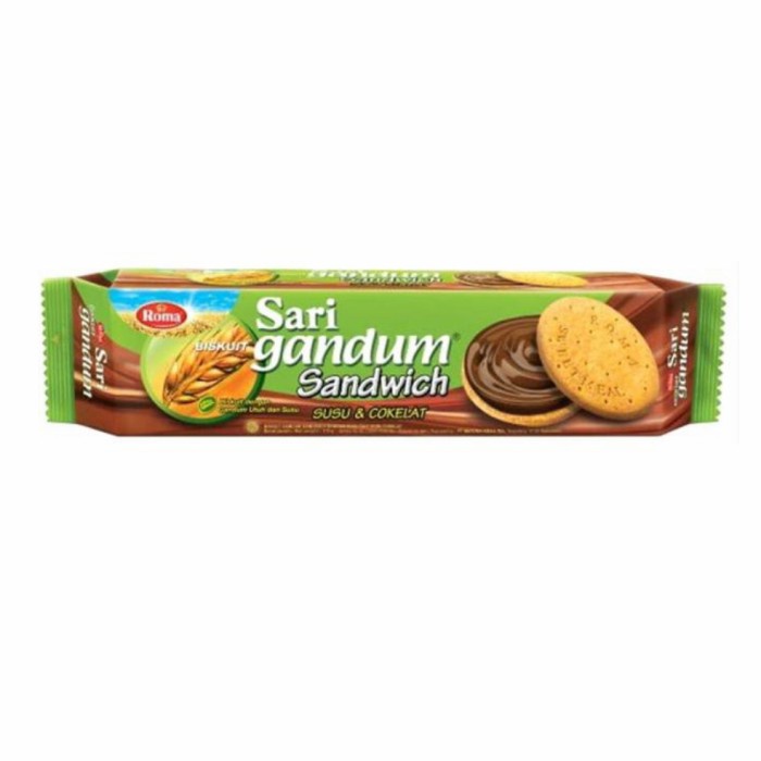 

Wafer-Biskuit- Roma Sari Gandum Sandwich Coklat 115Gr -Biskuit-Wafer.